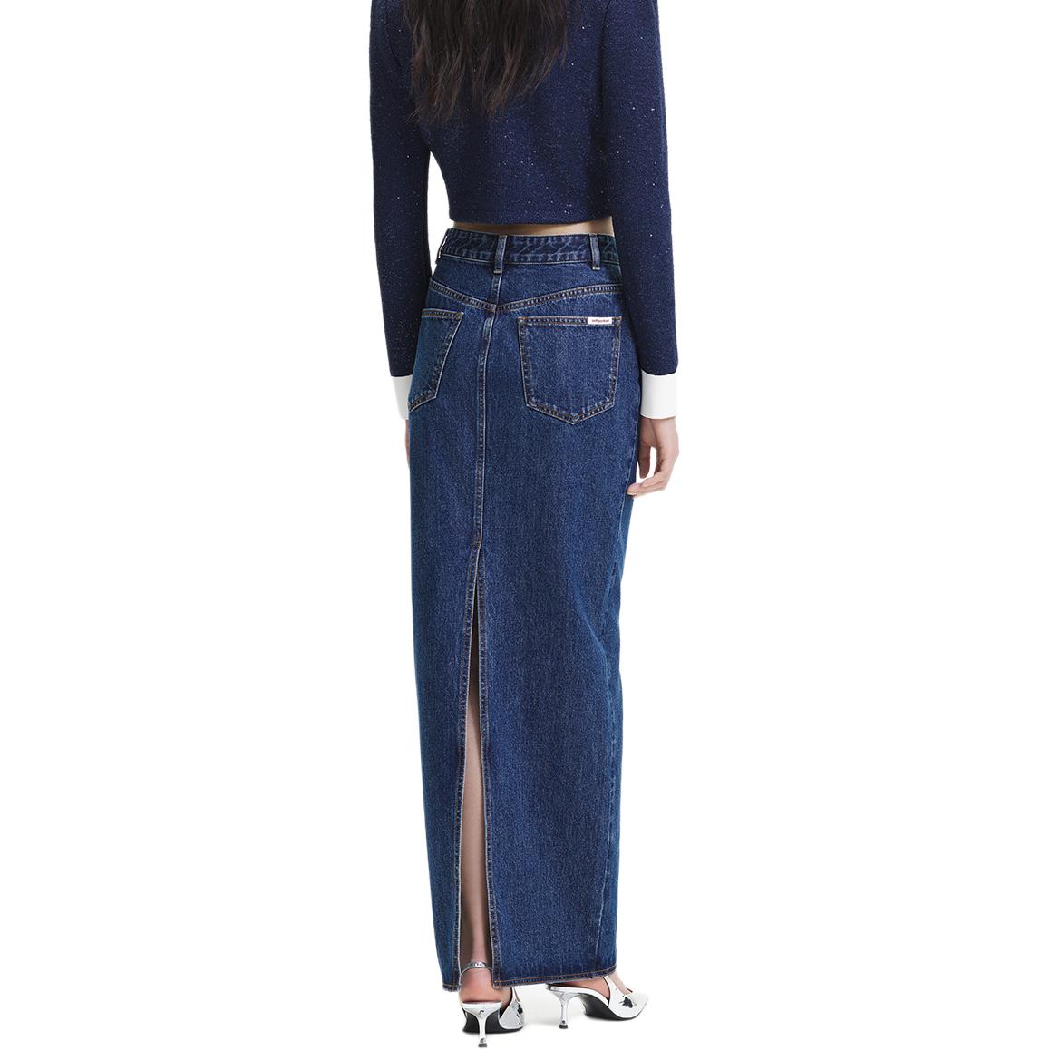 (Women) Self-Portrait High-Waist Elegant Denim Pencil Skirt for Women - Blue SWF344Q01800 圖 4