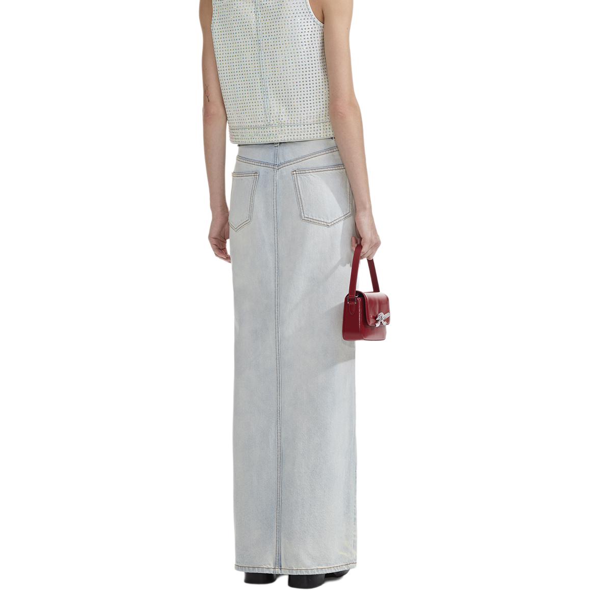 (Women) Self-Portrait High-Waist Midi Denim Skirt for Women Light Washed Blue SWF353Q00600 圖 4