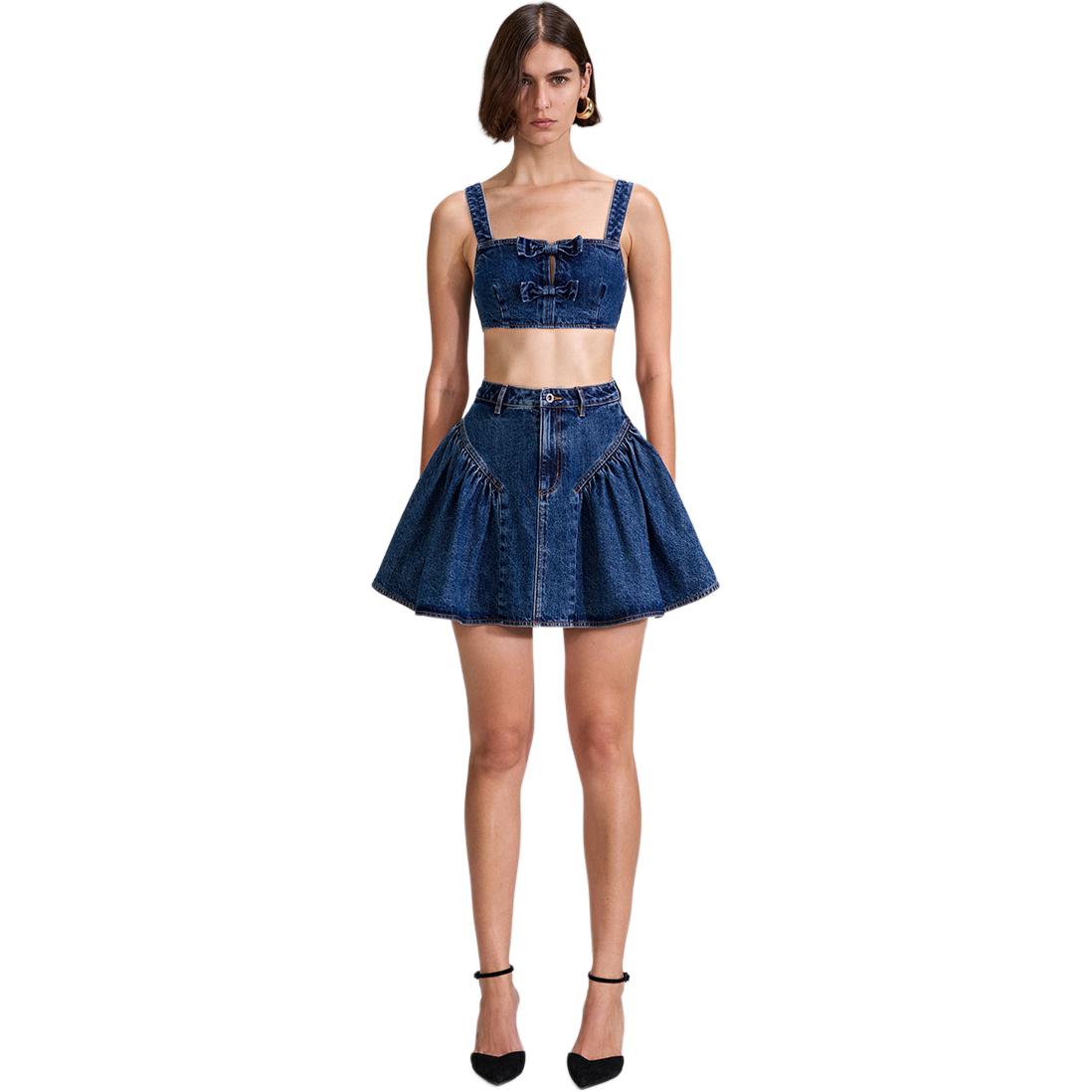 (Women) Self-Portrait High-Waisted Denim Skirt - Trendy Slimming Flare Fit for Women SWF342Q01800 圖 2