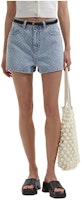 (Women) Self-Portrait High-Waisted Rhinestone Denim Shorts Women Light Blue. SWF352K02800 (Women) Self-Portrait High-Waisted Rhinestone Denim Shorts Women Light Blue. SWF352K02800