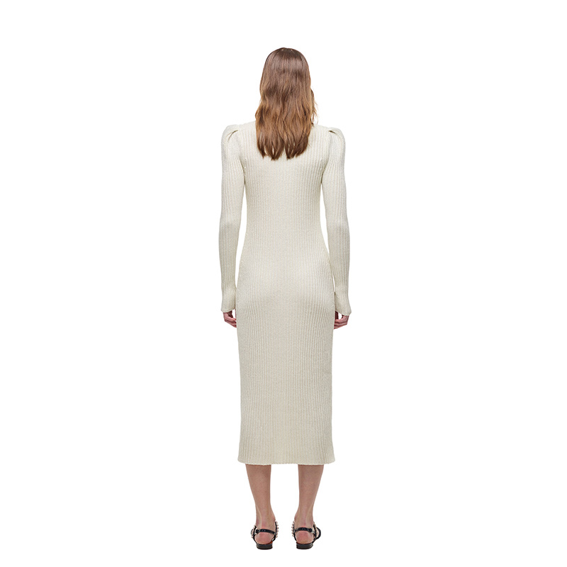 (Women) Self-Portrait Ivory Bow Knit Long Sleeve Slim Fit Polo Dress  Elegant Gown SWF325M12500 圖 4