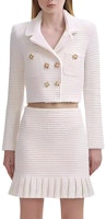 (Women) Self-Portrait Ivory Double-Breasted Knit Cardigan Jacket for Women SWF344M06400 (Women) Self-Portrait Ivory Double-Breasted Knit Cardigan Jacket for Women SWF344M06400