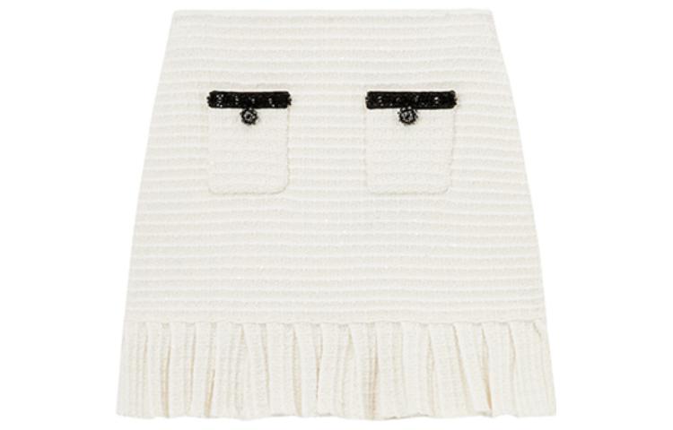 Order (W) Falda Deportiva Casual Blanca Marfil de Tiro Medio Self-Portrait Mujer SWF351M02200