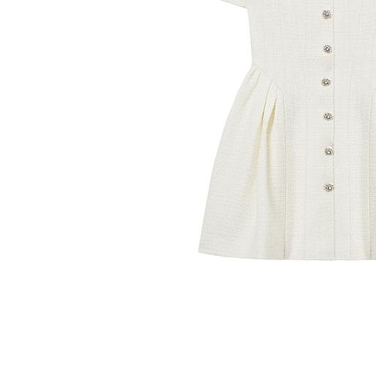 (Women) Self-Portrait Ivory White Short Sleeve Mini Dress with U-Neck and Zipper Design. SWF352Y17500 圖 7