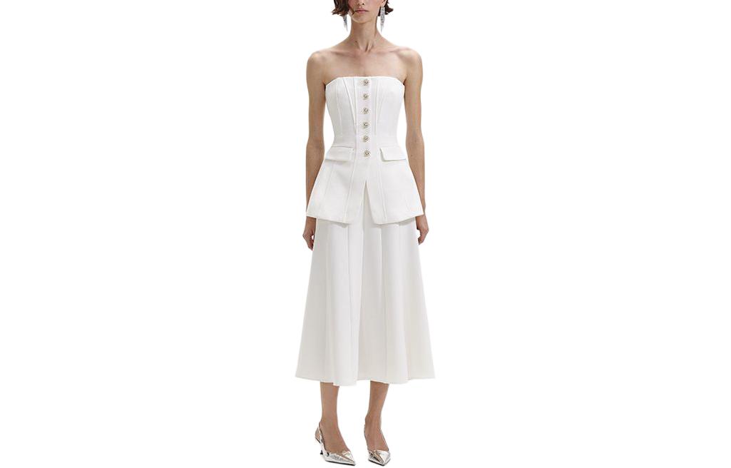 (Women) Self-Portrait Ivory White Sleeveless Midi Dress for Women. SWF352Y20500 圖 2