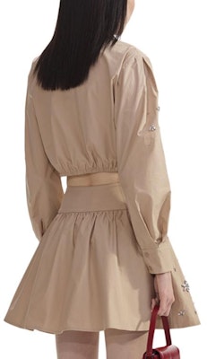 (W) Self-Portrait 女裝卡其色泡泡袖襯衫搭配水鑽領飾。 SWF353C00300 Shop (W) Self-Portrait 女裝卡其色泡泡袖襯衫搭配水鑽領飾。 SWF353C00300