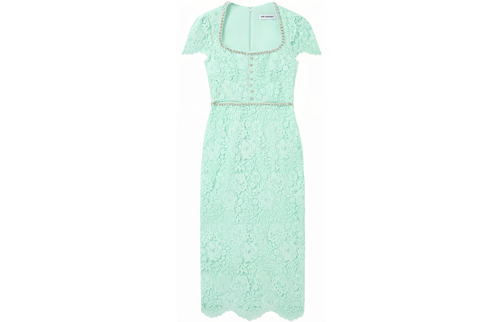 (Women) Self-Portrait Lace Elegant Cocktail Dress - Short Sleeve Slim Fit Princess Style SWF343Y09100