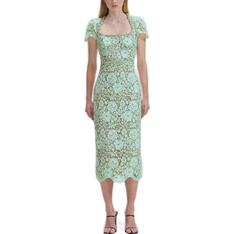 (Women) Self-Portrait Lace Elegant Cocktail Dress - Short Sleeve Slim Fit Princess Style SWF343Y09100 圖 3