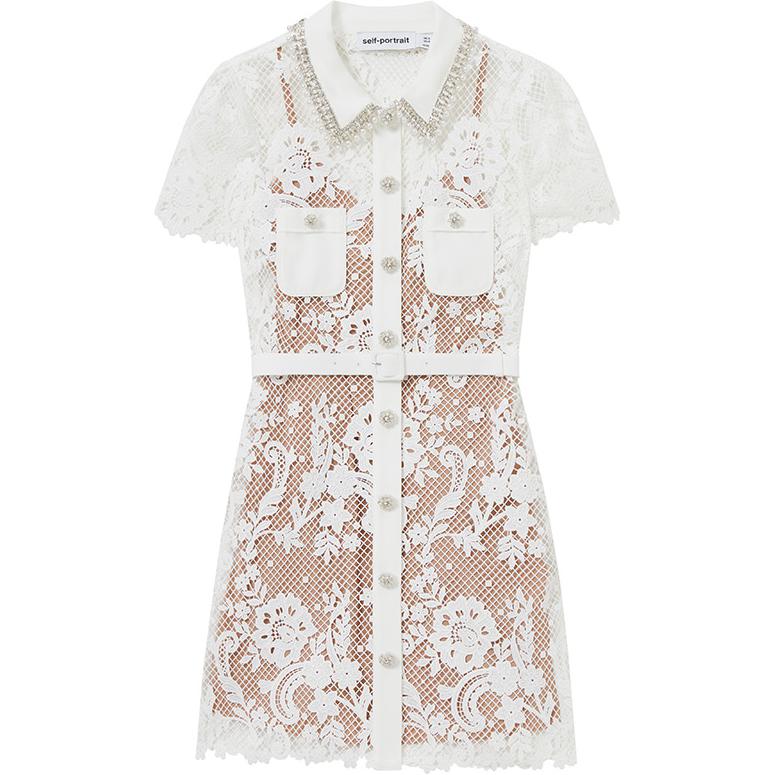 (Women) Self-Portrait Lace Polo Slim Fit Elegant Mini Dress  Formal Party Gown SWF344Y16300 圖 2