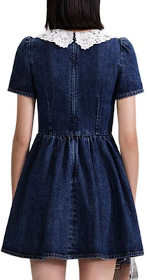 (W) Self-Portrait 蕾丝泡泡袖蝴蝶结牛仔蓝短裙 - 优雅修身款 SWF343Y07800 Details for (W) Self-Portrait 蕾丝泡泡袖蝴蝶结牛仔蓝短裙 - 优雅修身款 SWF343Y07800