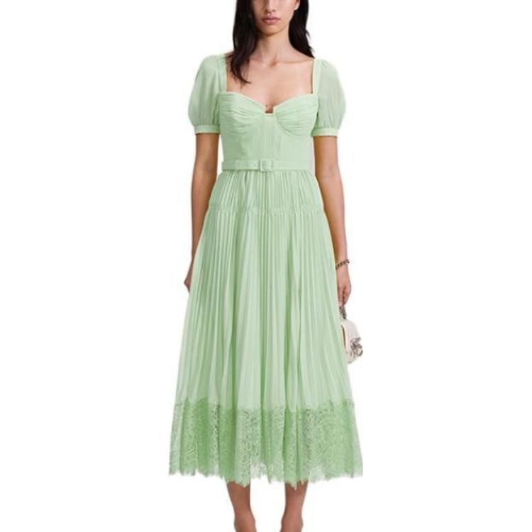 (Women) Self-Portrait Lace Square Neck Short Sleeve Elegant Party Dress - SWF343Y10600 圖 3