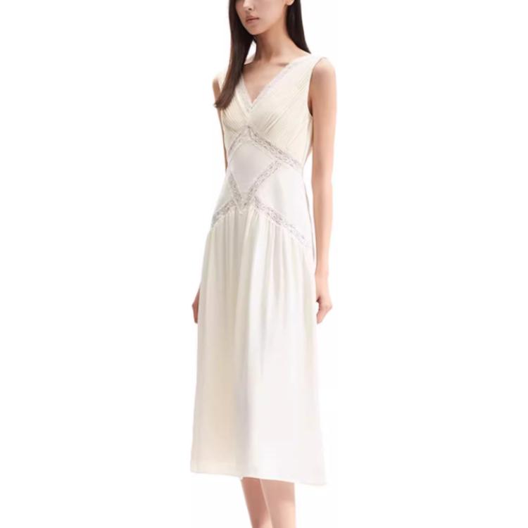 (Women) Self-Portrait Lace V-Neck Sleeveless Dress Women’s Ivory White SWF352Y22000 圖 5