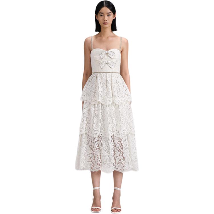 (Women) Self-Portrait Layered Bowknot Fashion Slip Dress Women - Ivory White SWF342Y21000 圖 4