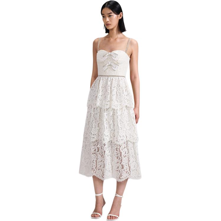 (Women) Self-Portrait Layered Bowknot Fashion Slip Dress Women - Ivory White SWF342Y21000 圖 5