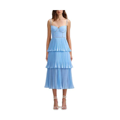 (Women) Self-Portrait Layered Rhinestone Camisole Dress Women SWF342Y21900