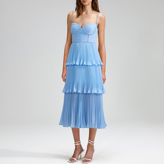 (Women) Self-Portrait Layered Rhinestone Camisole Dress Women SWF342Y21900 圖 6