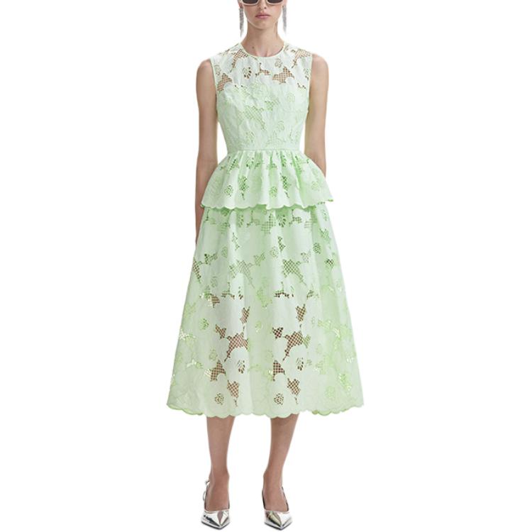 (Women) Self-Portrait Mint Green Sleeveless Midi Dress for Women. SWF353Y02800 圖 3