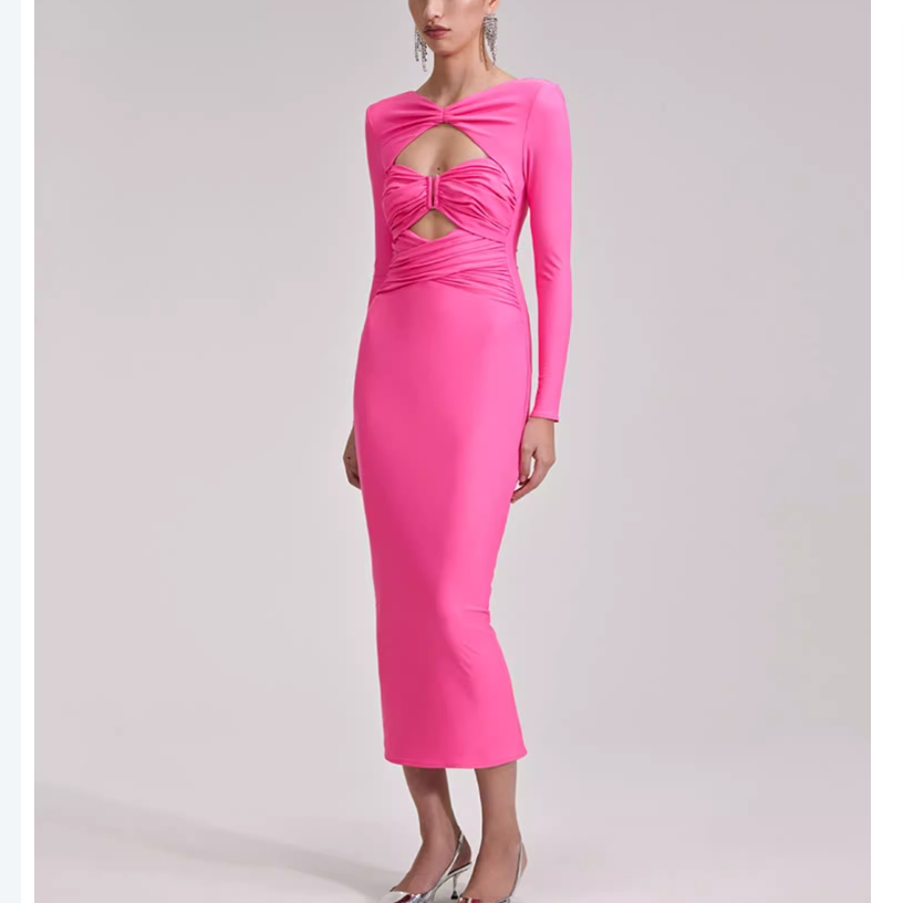 (Women) Self-Portrait Neon Pink Long Sleeve Pullover Dress . SWF343Y07200 圖 5