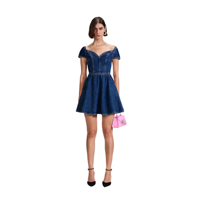 (Women) Self-Portrait Off-Shoulder A-Line Sleeveless Dress - Elegant Evening Gown for Women SWF342Y18500