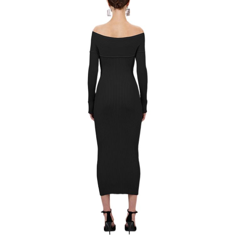 (Women) Self-Portrait Off-Shoulder Long Sleeve Slim-Fit Black Sweater Dress for Women SWF333M00600 圖 4