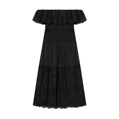 (Women) Self-Portrait Off-Shoulder Midi Dress - Elegant Party Princess Gown for Women SWF352Y19600