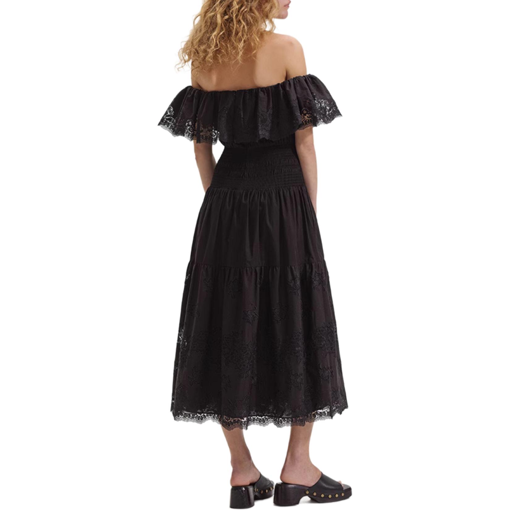 (Women) Self-Portrait Off-Shoulder Midi Dress - Elegant Party Princess Gown for Women SWF352Y19600 圖 4