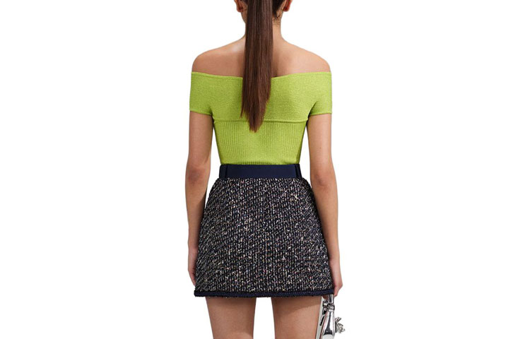 Lookbook (W) Self-Portrait 一字領純色針織上衣 酸橙綠色 SWF341M02600