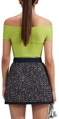 (W) Self-Portrait 一字領純色針織上衣 酸橙綠色 SWF341M02600 Lookbook (W) Self-Portrait 一字領純色針織上衣 酸橙綠色 SWF341M02600