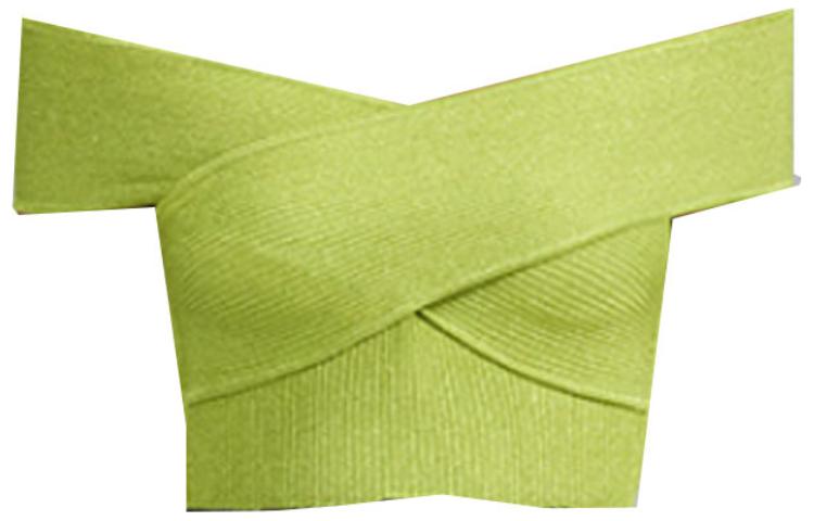 Shop (W) Self-Portrait 一字領純色針織上衣 酸橙綠色 SWF341M02600