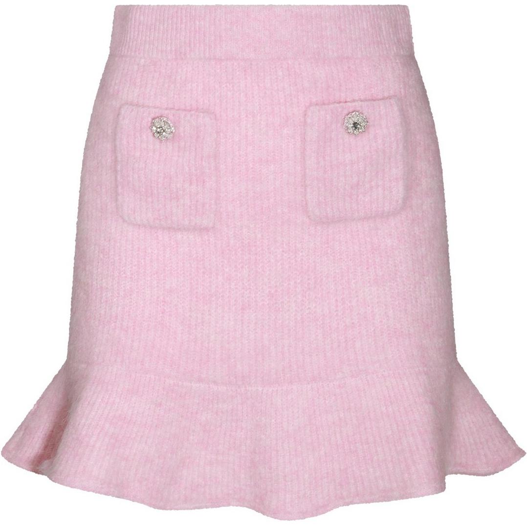 Order (W) Self-Portrait 粉紅針織迷你裙 休閒時尚風格。 PF24146SKPPINK