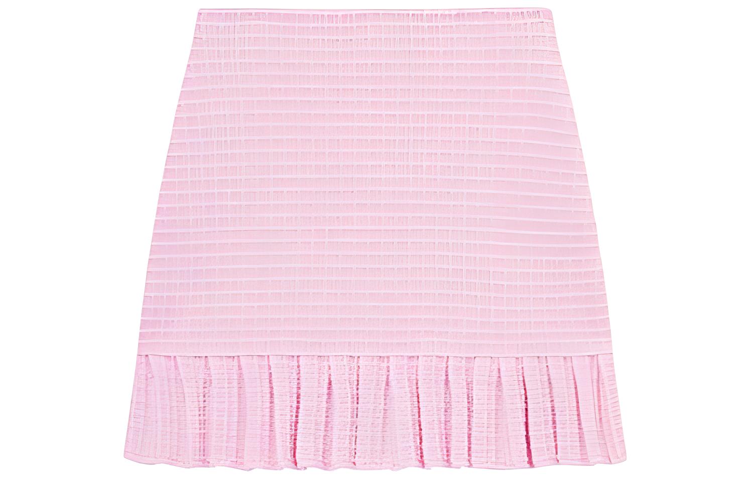 (Women) Self-Portrait Pink Mid-Waist Knitted Casual Skirt for Women. SWF351M00400