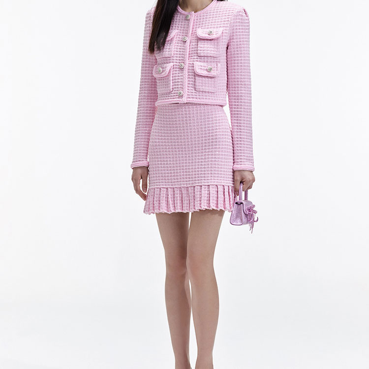 (Women) Self-Portrait Pink Mid-Waist Knitted Casual Skirt for Women. SWF351M00400 圖 3