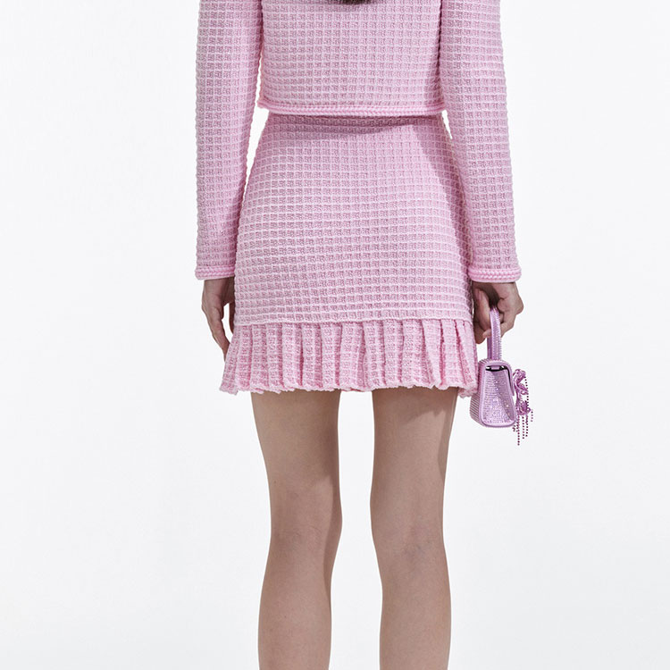 (Women) Self-Portrait Pink Mid-Waist Knitted Casual Skirt for Women. SWF351M00400 圖 4