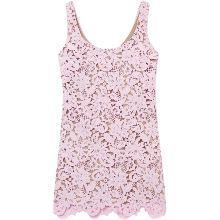 (Women) Self-Portrait Pink Sleeveless Lace Mini A-Line Dress for Women. SWF353Y04500