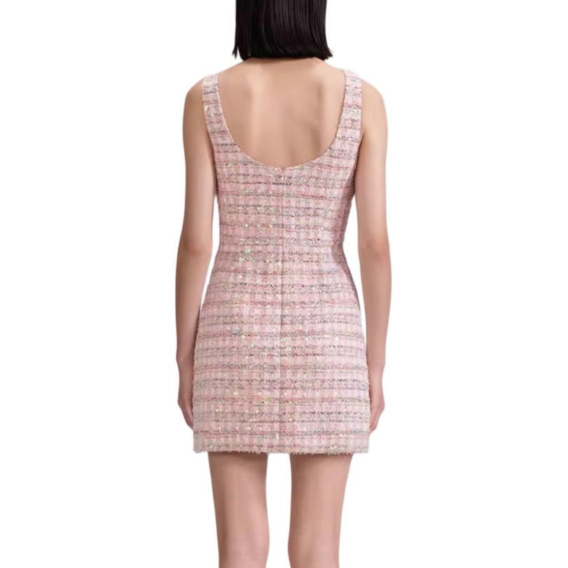 (Women) Self-Portrait Pink Tweed Midi Dress – Elegant Princess Style with High-End Charm SWF343Y10800 圖 4