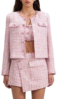 (W) Self-Portrait 粉紅格紋鈕扣長袖外套 SWF341T00400-171433 Order (W) Self-Portrait 粉紅格紋鈕扣長袖外套 SWF341T00400-171433