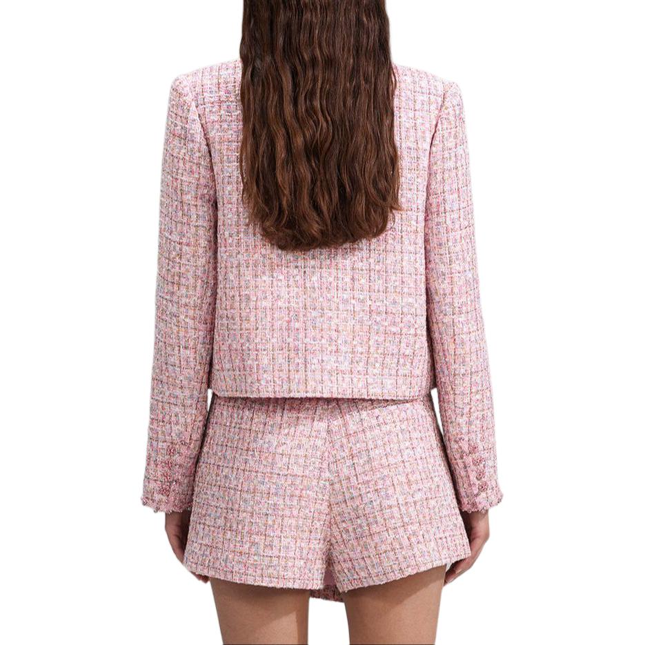 Shop (W) Self-Portrait 粉紅格紋鈕扣長袖外套 SWF341T00400-171433