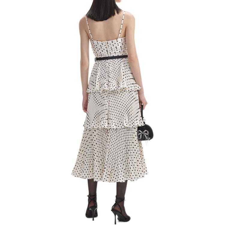 (Women) Self-Portrait Polka Dot Sleeveless Midi Dress Women - White Dot Pattern SWF354Y13600 圖 4