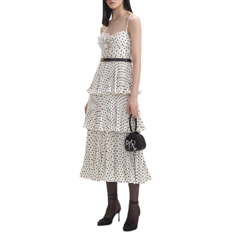 (Women) Self-Portrait Polka Dot Sleeveless Midi Dress Women - White Dot Pattern SWF354Y13600 圖 5