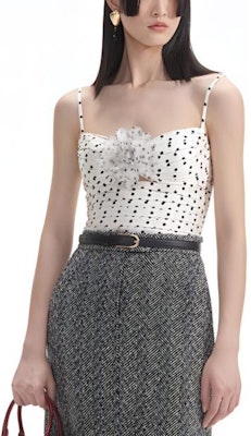 (W) Self-Portrait 白色波點修身吊帶上衣 女款 波點圖案 SWF354B01200 Buy (W) Self-Portrait 白色波點修身吊帶上衣 女款 波點圖案 SWF354B01200