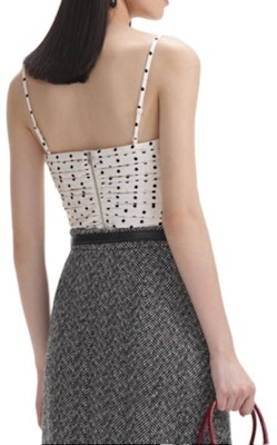 (W) Self-Portrait 白色波點修身吊帶上衣 女款 波點圖案 SWF354B01200 Lookbook (W) Self-Portrait 白色波點修身吊帶上衣 女款 波點圖案 SWF354B01200