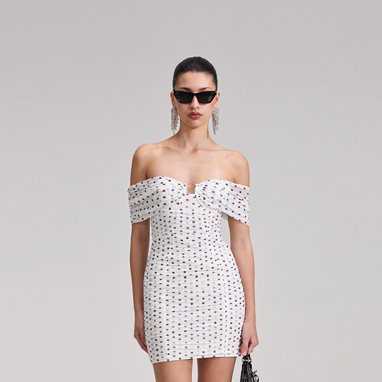 Lookbook (W) Self-Portrait 波點修身細肩帶連衣裙 女裝 SWF343Y00400