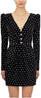 (Women) Self-Portrait Polka Dot Velvet Puff Sleeve Slim Fit Black Evening Dress for Women. SWF204Y08600 (Women) Self-Portrait Polka Dot Velvet Puff Sleeve Slim Fit Black Evening Dress for Women. SWF204Y08600