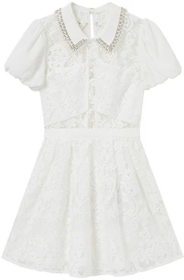 (W) Self-Portrait泡泡袖蕾丝点缀优雅公主晚礼裙 SWF344Y16500 Order (W) Self-Portrait泡泡袖蕾丝点缀优雅公主晚礼裙 SWF344Y16500