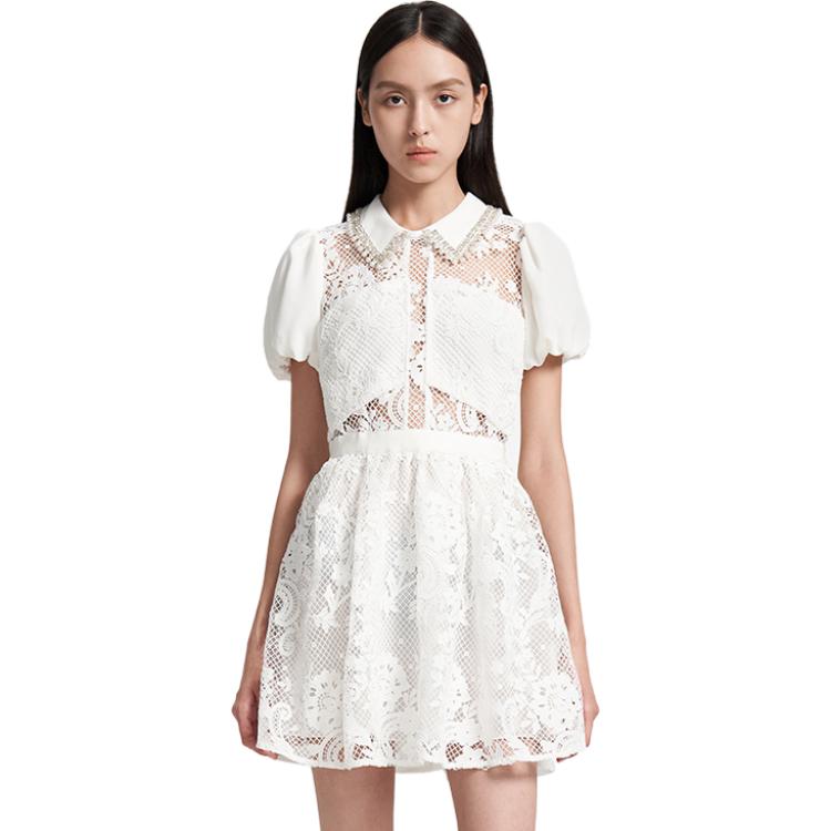 Lookbook (W) Self-Portrait泡泡袖蕾丝点缀优雅公主晚礼裙 SWF344Y16500