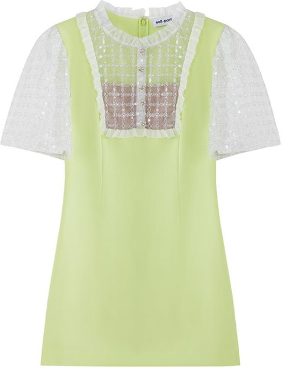 women-self-portrait-puff-sleeve-sequin-mesh-princess-dress-stylish-green-casual-dress-swf-342-y12600