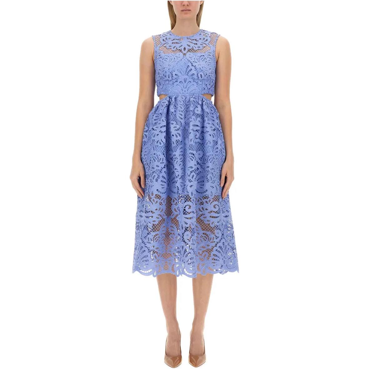 (Women) Self-Portrait Purple Sleeveless Midi Dress with Cutout Waist for Women. PF24109MBLBLUE 圖 2