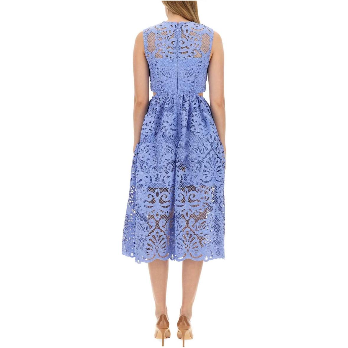 (Women) Self-Portrait Purple Sleeveless Midi Dress with Cutout Waist for Women. PF24109MBLBLUE 圖 3