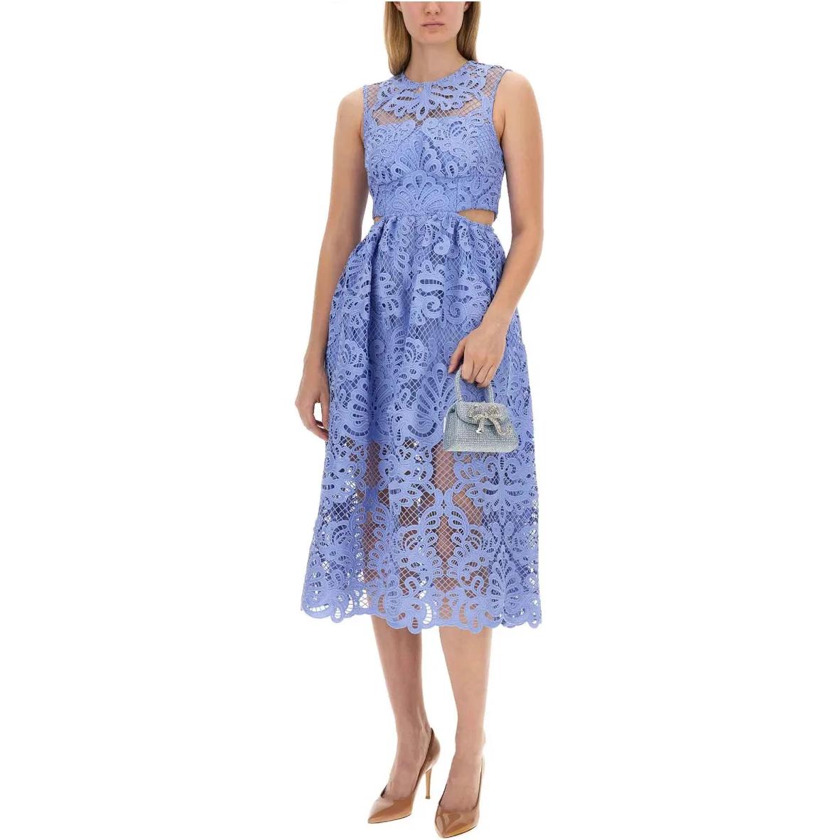 (Women) Self-Portrait Purple Sleeveless Midi Dress with Cutout Waist for Women. PF24109MBLBLUE 圖 4