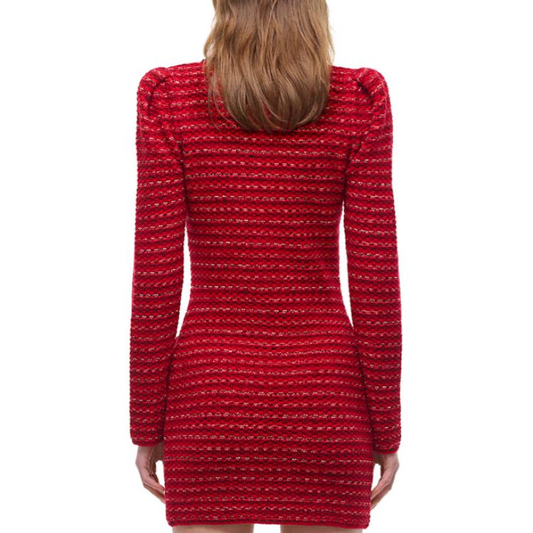 (Women) Self-Portrait Red Knitted Bow Long-Sleeve Dress  Elegant Style. SWF325M1100013706 圖 4